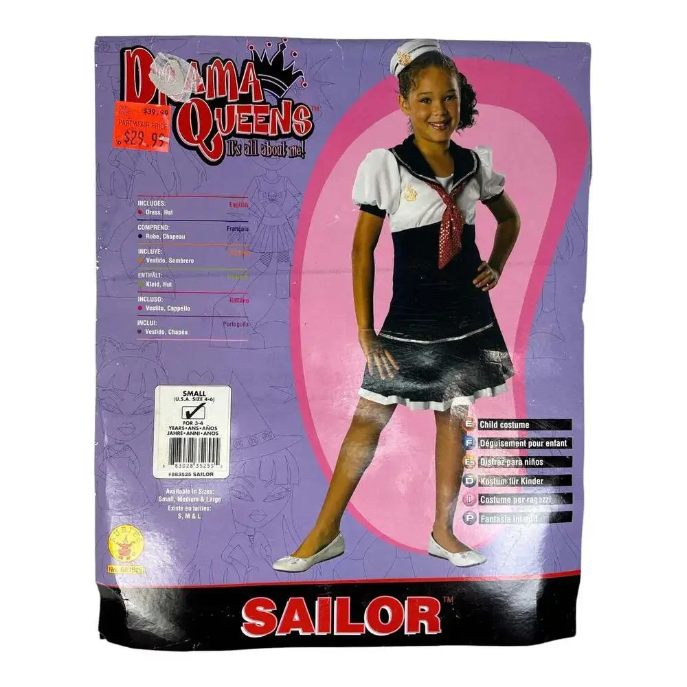 Rubie's Drama Queens Sailor Girl's Child Small 4-6 Halloween Costume 883525